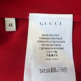 Gucci Ruffle-Trimmed Collared Shirt Red Silk Size 44 Long Sleeve Blouse