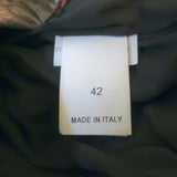 Brunello Cucinelli Monili-Trim Metallic Leather Bomber Jacket Silver Size 42