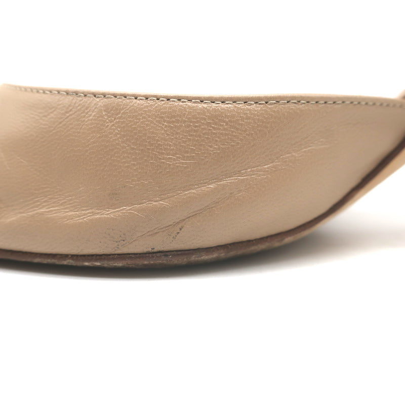 Manolo Blahnik Carolyne 70 Slingback Pumps Beige Leather Size 41