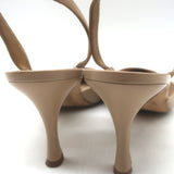 Manolo Blahnik Carolyne 70 Slingback Pumps Beige Leather Size 41