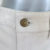 Polo Ralph Lauren Lambskin Leather 5 Pocket Skinny Pants Cream Size 8
