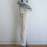 Polo Ralph Lauren Lambskin Leather 5 Pocket Skinny Pants Cream Size 8