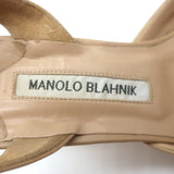 Manolo Blahnik Carolyne 70 Slingback Pumps Beige Leather Size 41