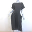 James Perse Striped Short Sleeve Midi Dress Black Cotton-Blend Size 1