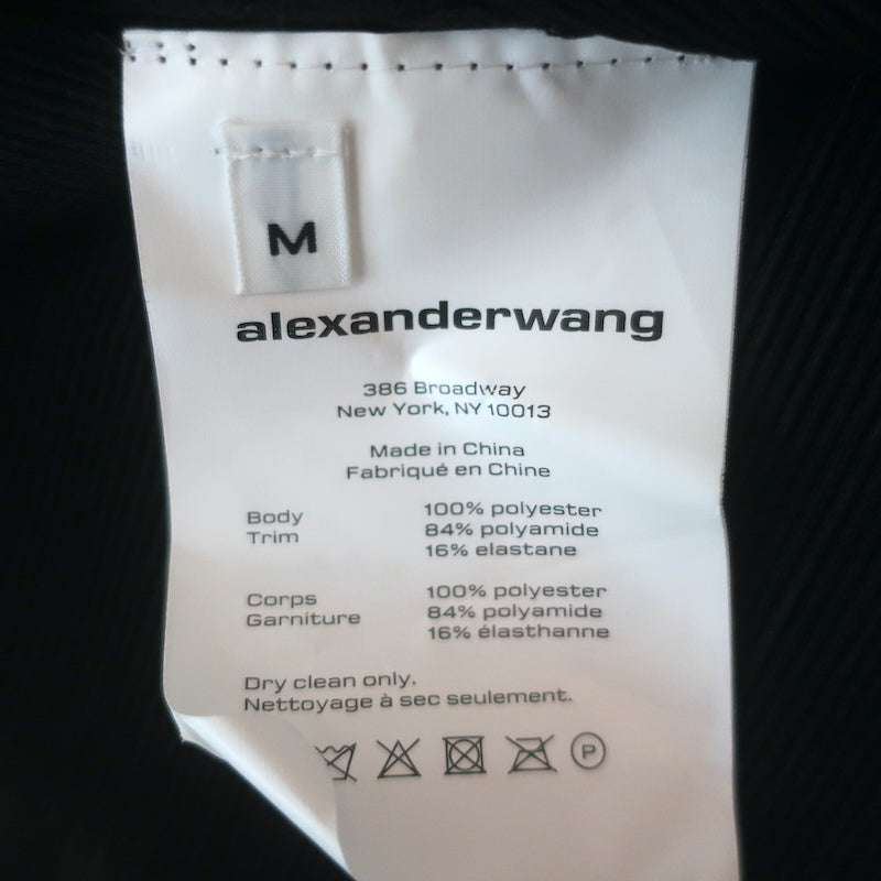 T by Alexander Wang Lace-Trimmed Plisse Crepe Mini Skirt Black Size Medium