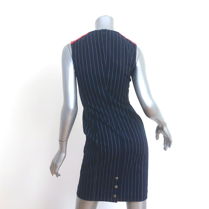 Rag &amp; Bone Sleeveless Mini Dress Lexi Navy Striped Stretch Cotton Size 0