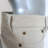 Polo Ralph Lauren Lambskin Leather 5 Pocket Skinny Pants Cream Size 8