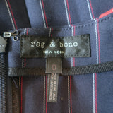 Rag & Bone Sleeveless Mini Dress Lexi Navy Striped Stretch Cotton Size 0