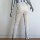 Polo Ralph Lauren Lambskin Leather 5 Pocket Skinny Pants Cream Size 8
