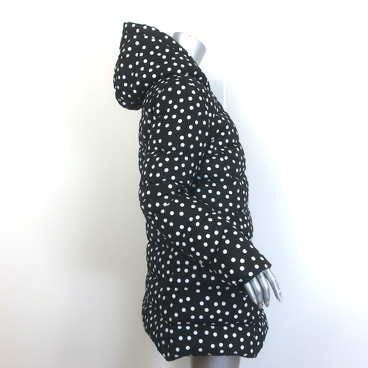 Dolce &amp; Gabbana Reversible Hooded Down Puffer Jacket Black Polka Dot Size 44