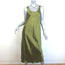 Vince Sleeveless Midi Dress Green Crinkled Satin Size Extra Small