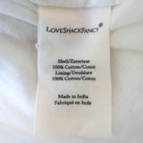 LoveShackFancy Isidore Puff Sleeve Mini Dress White Cotton Size Large NEW