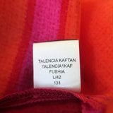 Antik Batik Dress Talencia Fuchsia Striped Silk Size Large Short Kaftan