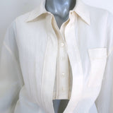 Jacquemus La Robe Baunhilha Layered Mini Shirtdress Ivory Hemp-Cotton Size 40