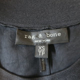 Rag & Bone Short Sleeve Mini Dress Aiden Black Twill Size Extra Small