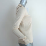Oscar de la Renta Tulle Insert Cutout Sweater Ivory Wool Size Small