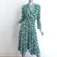 Maje Midi Dress Rayelle Green Floral Print Crepe Size 2