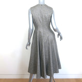 Christian Dior Metallic Sleeveless A-Line Midi Dress Silver/Gold Size 40