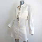 Jacquemus La Robe Baunhilha Layered Mini Shirtdress Ivory Hemp-Cotton Size 40