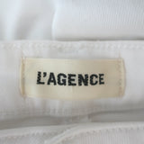 L'Agence Sneeki Low Rise Straight Leg Jeans White Stretch Denim Size 27
