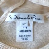 Oscar de la Renta Tulle Insert Cutout Sweater Ivory Wool Size Small