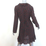 Realisation Par Alexandra Polka Dot Wrap Dress Black Ruffled Silk Size Medium