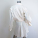 Jacquemus La Robe Baunhilha Layered Mini Shirtdress Ivory Hemp-Cotton Size 40
