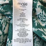 Maje Midi Dress Rayelle Green Floral Print Crepe Size 2