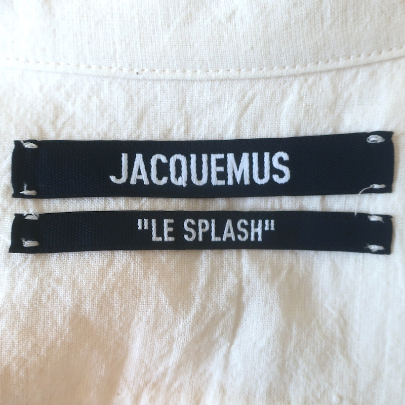 Jacquemus La Robe Baunhilha Layered Mini Shirtdress Ivory Hemp-Cotton Size 40