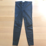Saint Laurent Lambskin Leather Leggings Black Size 38