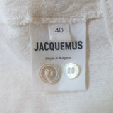 Jacquemus La Robe Baunhilha Layered Mini Shirtdress Ivory Hemp-Cotton Size 40