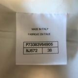 Chanel 22B Sequined Checked Tweed Coat Light Blue/White Size 38