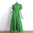 3.1 Phillip Lim Side-Tie Puff Sleeve Midi Dress Green Poplin Size 8