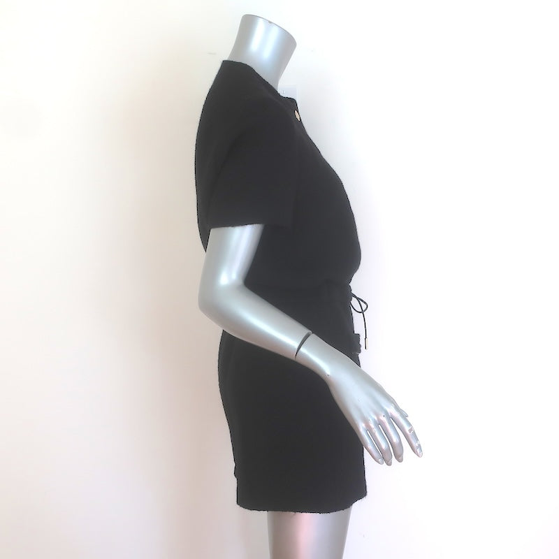 Maje Izola Tweed Short Sleeve Romper Black Wool-Blend Size 40