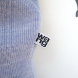 T by Alexander Wang Inner Tank Ribbed Knit Mini Dress Blue Wool Size Medium