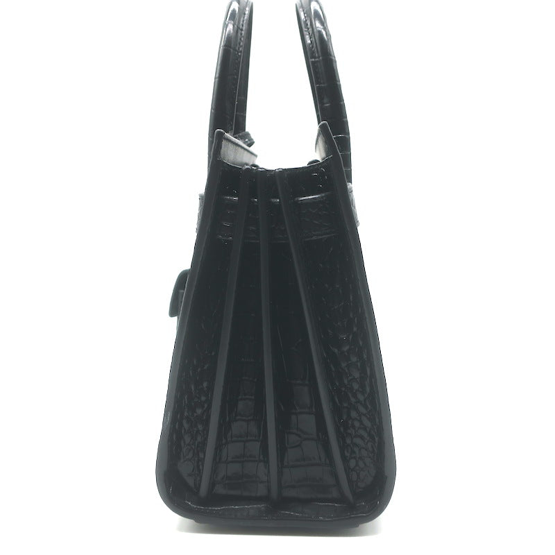Saint Laurent Sac De Jour Nano Tote Black Croc-Embossed Leather Crossbody Bag NEW
