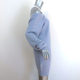 T by Alexander Wang Inner Tank Ribbed Knit Mini Dress Blue Wool Size Medium