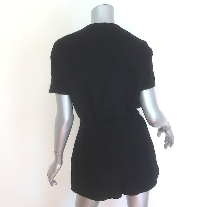 Maje Izola Tweed Short Sleeve Romper Black Wool-Blend Size 40