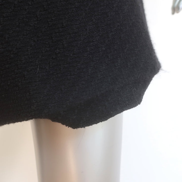 Maje Izola Tweed Short Sleeve Romper Black Wool-Blend Size 40