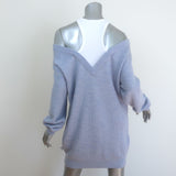 T by Alexander Wang Inner Tank Ribbed Knit Mini Dress Blue Wool Size Medium