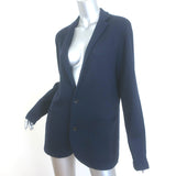 N.Peal Knit Blazer Navy Cashmere-Silk Size Medium Two-Button Jacket