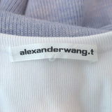 T by Alexander Wang Inner Tank Ribbed Knit Mini Dress Blue Wool Size Medium