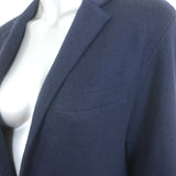 N.Peal Knit Blazer Navy Cashmere-Silk Size Medium Two-Button Jacket