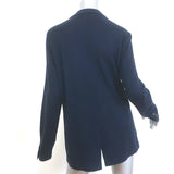 N.Peal Knit Blazer Navy Cashmere-Silk Size Medium Two-Button Jacket