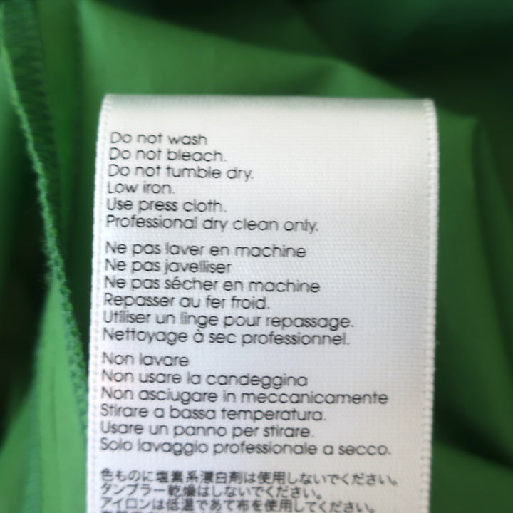 3.1 Phillip Lim Side-Tie Puff Sleeve Midi Dress Green Poplin Size 8