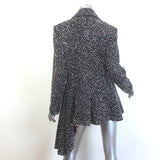 Chanel Asymmetric Ruffled Tweed Double Breasted Jacket Black/Pink Size 42