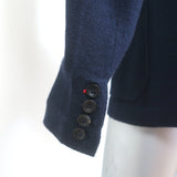 N.Peal Knit Blazer Navy Cashmere-Silk Size Medium Two-Button Jacket