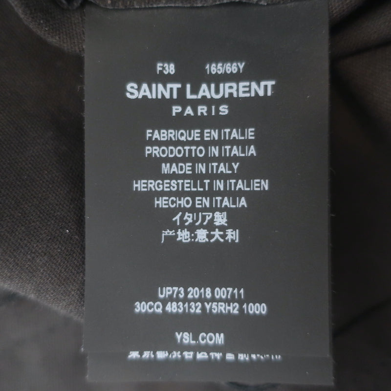 Saint Laurent Lambskin Leather Leggings Black Size 38