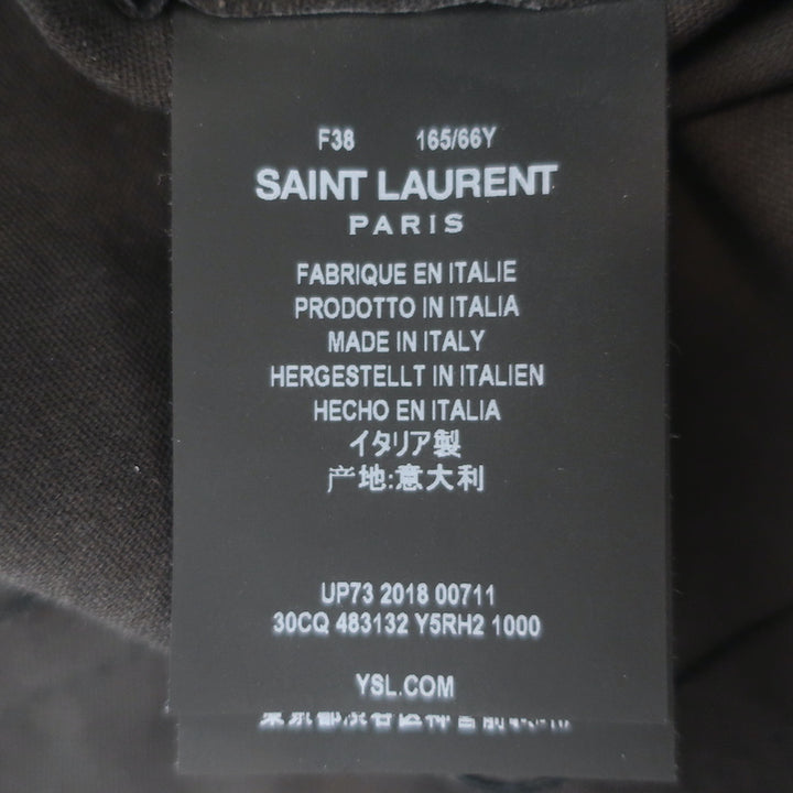 Saint Laurent Lambskin Leather Leggings Black Size 38