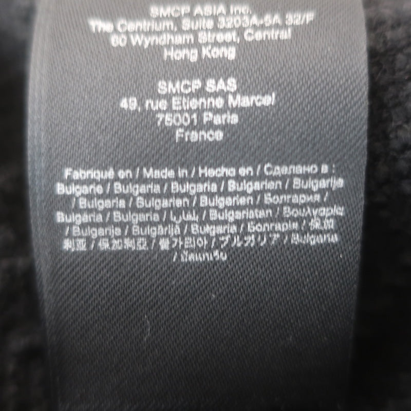 Maje Izola Tweed Short Sleeve Romper Black Wool-Blend Size 40